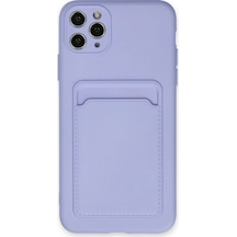 Newface - 864 - İphone 11 Pro Max Kılıf Kelvin Kartvizitli Silikon - Csmo-tex - - Lila