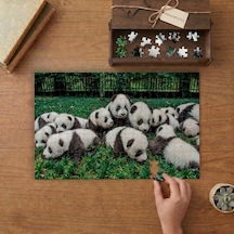 Yavru Pandalar Tasarımı 240 Parça Ahşap Puzzle Ahşap Kutuda Mpy40102