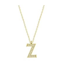 Gümüş Gold Z Harfi Kadın Kolye (547470402)