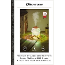 Premium Ev Aksesuarı Hediyelik Buhar Makinesi H10 Beyaz Kristal Top Hava Nemlendiricisi