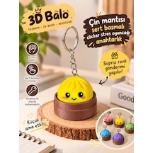 Çin Mantısı 3 Adet Sert Basmalı Clicker Stres Oyuncağı Süpriz Renk Çok Renkli