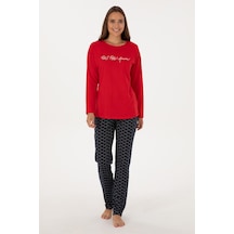 U.s. Polo Assn. Kadın Kırmızı Pijama Takım 50318886-vr030 Kırmızı