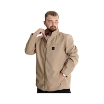 Mode Xl Büyük Beden Erkek Shoftshell Waterproof Mont 21232 Bej 001