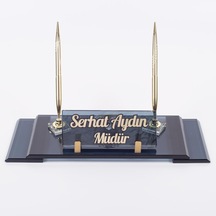 Ofistike Lord Kristal Masa İsimlik Ofis Masa İsimliği