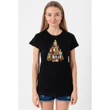 Book Lovers Christmas Siyah Kadın Tshirt SIYAH
