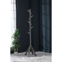 Ahşap Ayaklı Askılık Portmanto Modern Elbise Askısı 175 Cm Gri Diğer