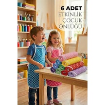 6 Adet Karışık Çocuk Önlüğü Kreş Anaokulu Etkinlik Boyama Önlüğü Sıvı Geçirmez Süngerli 2-8 Yaş