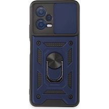 Ilkeshop Newface Xiaomi Redmi Note 12 5g Kılıf Pars Lens Yüzüklü Silikon - Lacivert
