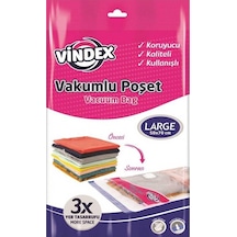 Vindex Vakumlu Giyisi Yastık Yorgan Saklama Torbası Poşeti Hurç - Large - 50x70 Cm. -1 Adetlik Paket Beyaz