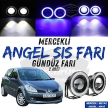 Renault Clio 3 2005-2013 Uyumlu Üniversal Mercekli Angel Sis Farı Metal Su Geçirmez 76 Mm Ma Halkalı Gündüz Farı Sis Farı 57694674