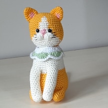 Amigurumi Örgü Oyuncak Kedi Açık Sarı