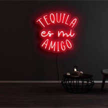 Tequıla Es Mi Amıgo Yazılı Neon Tabela Kırmızı