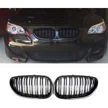 Bmw E60 Çift Çizgi Ön Panjur Izgara 2004-2009 Arası Parlak Siyah
