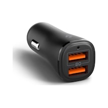 30w Usb-a 2 Port Araç İçi Hızlı Şarj Aleti, 18w + 12w Akım Korumalı