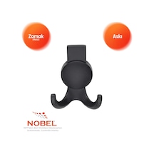 Solo Lüks Askı, Metal, Vestiyer Askı, 170 Gr, Dolap Askılık, Duvar Askılığı, Mat Siyah Vidalı