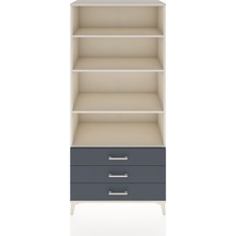 Hyperion Dolap 4 Raflı 3 Çekmeceli 88x44x195 Aytaşı-antrasit Aytası