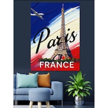 Ahşap Tablo Paris Eyfel Kulesi Retro Poster