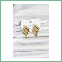 Bşkvirgo 316l Çelik Gold Renk Motif Model Kadın Küpe Bsk2026