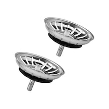 2 Adet Çöpmak Paslanmaz Çelik Sifon Süzgeci 8 Cm Lavabo Evye Süzgeci Lavabo Gider Süzgeci Standart