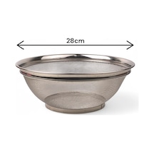 Paslanmaz Çelik Kulpsuz Süzgeç 28cm, Paslanmaz Çelik Pirinç Süzgeci, Paslamaz Çelik Mutfak Süzgeci, Paslanmaz Çelik Salata 28cm Süzgeci Gümüş