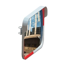Bombeli Trafik Aynası Kare Trafik Güvenlik Aynası Otopark Ayna 40x60 Cm Kare Beyaz