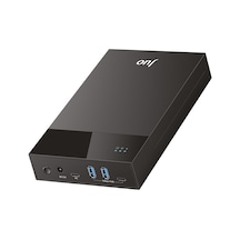 Juo Jhd40 2.5" Ve 3.5" İnç Sata Hdd Ssd Harici Disk Kutusu, Usb 3.1 Type-c 5gbps, 3 Port Usb Hub, 24tb Destekli