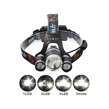 Boruit T6 Kafa Feneri 5000 Lumens 3xcree Xmt6+2r5 Lamba Led Kamp Lambası Çok Renkli