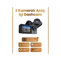 Araç İçi 3 Kameralı Wifi Dashcam Y15 1080p Full Hd Gece Görüşlü G-sensörlü Kayıt Kamera
