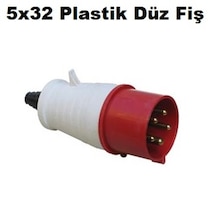 5x32 Plastik Düz Fiş