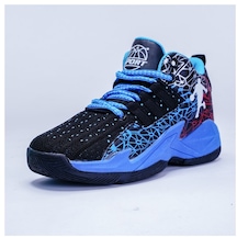 Yucama Erkek Çocuk Basketbol Ayakkabısı Çocuk Spor Ayakkabısı - Siyah - Mavi