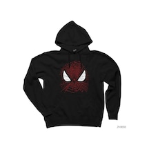 Spiderman Nets Siyah Kapşonlu Sweatshirt Hoodie Siyah