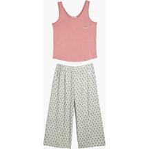 Koton Pijama Takımı Baskı Detaylı Viskon Kumaş Lila 4slk50019mw LILA