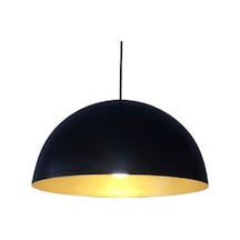 S Retro Siyah Içi Sarı Metal Sarkıt Avize 40 Cm Siyah