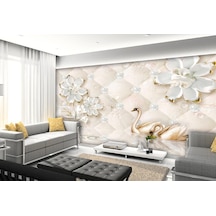 3D Porselen Çiçekler Duvar Kağıdı (397463691)