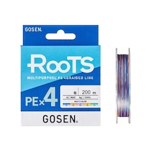 Gosen X4 Roots Pe 4 Örgü Spin İpi 200mt Multi Color Pe 1.2