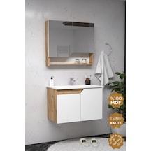 Teta Home Napoli 80 Cm Mdf Banyo Dolabı Seti Atlantik Çam-beyaz Atlantik Çam - Beyaz