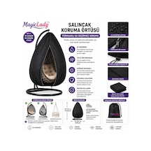 Fermuarlı Salıncak Koruma Örtüsü Su Geçirmez Fındık Armut Makrome Salıncak Koruyucu Kılıf Siyah