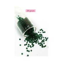 Dökme Cam Kum Boncuk 8/0 3 Mm - 20 Gram - Şeffaf Koyu Yeşil - Bnc155 Diğer