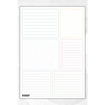 Zamansız Çok Amaçlı Günlük Haftalık Aylık Planlayıcı - A4 Ebat Yapılacaklar - 30 Yaprak - Planner - 4044 Çok Renkli