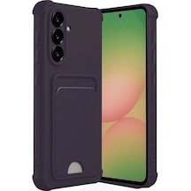 Samsung Galaxy A56 Kılıf Kelvin Kartvizitli Silikon - Derin Mor