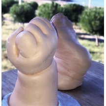 Küçük İzler 3 boyutlu bebek el ve ayak izi heykeli seti