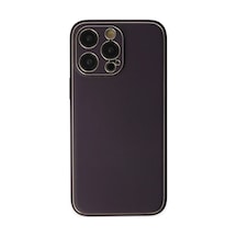 İphone 13 Pro Kılıf Coco Deri Silikon Kapak - Derin Mor