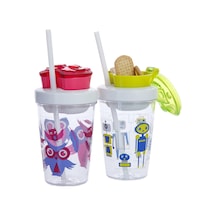 Snack Atiştirmalik Tritan Bardak 350 Ml, Pembe Çok Renkli