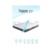Topper 2.7 - Serinletici Soğuk & Tencel Kılıflı Nano Paket Yaylı Visco Yatak Pedi - Yıkanabilir