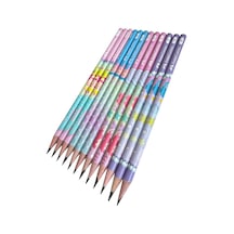 Faber Castell Faber-castell Deniz Kızı Desenli Kurşun Kalem, 2b, 12'li Set, Pastel Renkli Çok Renkli