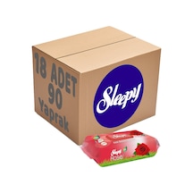 Sleepy Islak Havlu Mendil 90 Yaprak Gül 18 Li Set Plastik Kapaklı