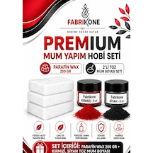 Premium Mum Yapım Hobi Seti - Parafin Wax 250 Gr - 2'li Toz Mum Boyası Seti - Kırmızı, Siyah Bkfabpw2502ks Karışık