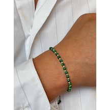 14 Ayar Altın Tamtur Dorikalı Malahit Taşlı Tasarım Şık Altın Bileklik Altın