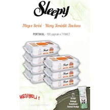 Sleepy 7 Paket Portakal Yüzey Temizlik Havlusu 100 Yaprak Ve Rosıe Tekli