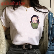 Noıssey Kırmızı Etiket Galashop Kimetsu No Yaiba Komik Karikatür T-shirt Mod6f 17935 Beyaz